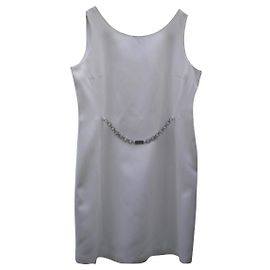 Vestido Burberry de algodón Eggshell