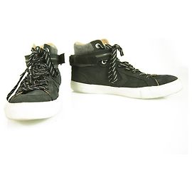 Scarpe da ginnastica imbottite grigie in pelle nera Converse All Star da uomo 8.5