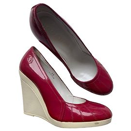 Mule con zeppa Hogan rosso scuro in pelle vernice 36