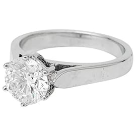 inconnue Gebrauchter Solitär aus Weißgold, Brillant-Schliff-Diamant 1,59 Karat