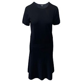 Theory Vestido Midi Camiseta Teoria em Lã Preta