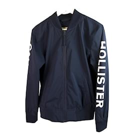 Chaqueta liviana con cremallera y mangas con logo azul de Hollister para hombre talla XS - Autre Marque