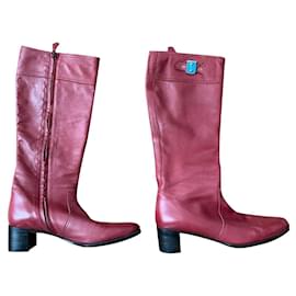 Hermès Lederstiefel Bordeaux 37.5