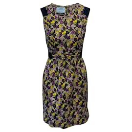 Prada Holliday & Brown Blumenkleid aus mehrfarbigem Polyester