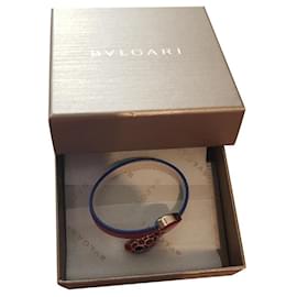 Bvlgari Serpenti Forever Armband aus Leder rot - Autre Marque