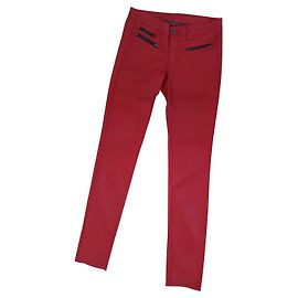 Pantalones Slim Londoner Rojos de Algodón Encerado Comptoir Des Cotonniers