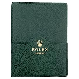 ROLEX GREEN LEATHER CARD HOLDER