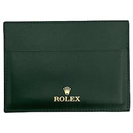 ROLEX GREEN LEATHER CARD HOLDER