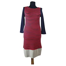 Sandro gestreiftes Kleid rot schwarz