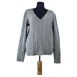 Polo Ralph Lauren Pullover Grau Kaschmir Wolle Mischung