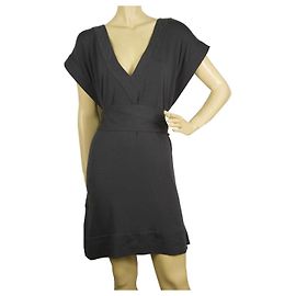 DVF Diane Von Furstenberg Novo vestido túnica Tasha cinza com cinto para cobrir Sz S