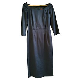 Autre Marque Ultra'Chic Etuikleid aus Baumwollpopeline Mitternachtsblau