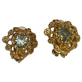 Christian Lacroix Orecchini vintage a cuore turchese placcati oro Lacroix