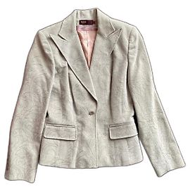 Autre Marque Chaqueta Arayal de terciopelo de algodón blanco bordada