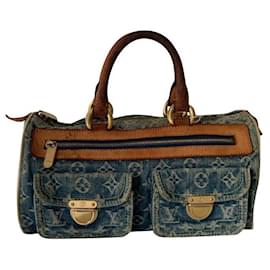 Louis Vuitton Denim Monogram Handbag Light Blue