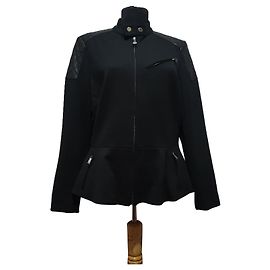 Ralph Lauren Jacke in Schwarz mit Lederdetails