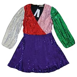Vestido mini de lentejuelas colorblock Alice + Olivia