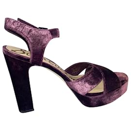 Sam Edelman Arlene Platform Heels 115 In velluto viola