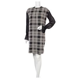 Akris Punto Kleid schwarz weiß Baumwolle Viskose