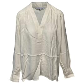 Blusa de jacquard de viscosa blanca de Helmut Lang