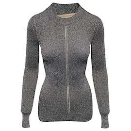Top de punto metálico de Christopher Kane en viscosa plateada