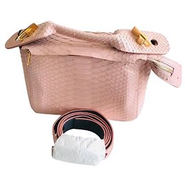 Borsa Sophie Hulme Bolt in pitone rosa