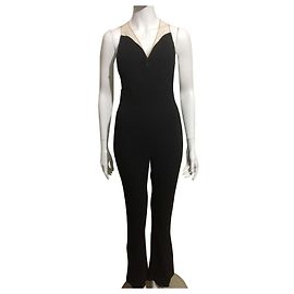 Elisabetta Franchi Mono de noche con cuello ilusión