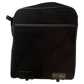 Borsa a tracolla Montblanc nera in pelle e tessuto