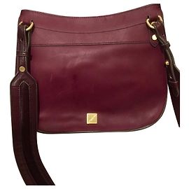 Brian Atwood Borsa a tracolla bordeaux con finiture in cavallino