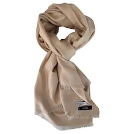 Sciarpa Christian Dior beige in seta e lana con motivo floreale