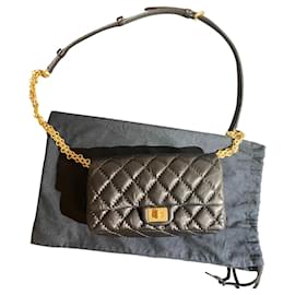 Borsa Chanel 2.55 Banana Nera in Pelle