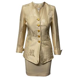 Conjunto de traje con falda Escada x Margaretha Ley en algodón color crema