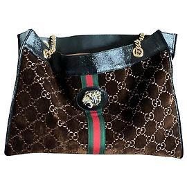 Zaino Gucci Rajah grande in velluto marrone