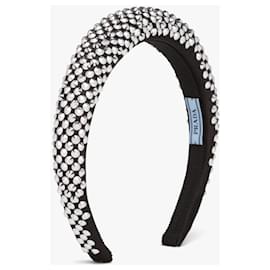 Fascia per capelli in metallo satinato Prada