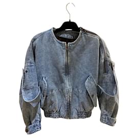 Louis Vuitton DENIM-BOMBERJACKE MIT GERIPPTEN DETAILS