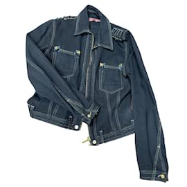 Versace Couture Jeansjacke schwarz und gold