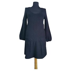 By Malene Birger Charelo Kleid Schwarz Angora-Mischung M