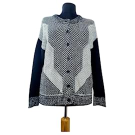 Strickjacke aus Baumwolle Schwarz Weiß - Autre Marque