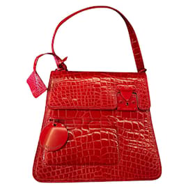 Borsa Louis Vuitton in pelle di alligatore rossa