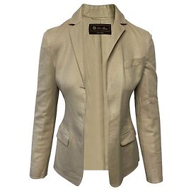 Americana Loro Piana de botonadura sencilla en cachemir beige