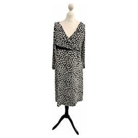 Schwarz-weißes Kleid aus Viskose-Mix Max Mara