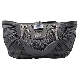 Tote plissettata Dior in pelle nera