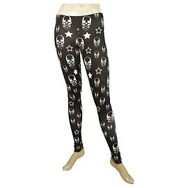 Philipp Plein Leggings con calaveras en blanco y negro Pantalones de viscosa elástica Pantalones XS