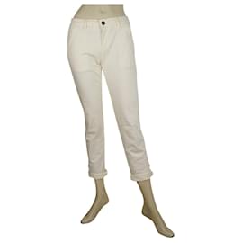 Reiko Cream Vanilla Blassgelbe Hose Elastische Röhrenhose Größe 2