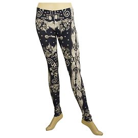 Philipp Plein Leggins Pantalones de viscosa elástica étnicos azules y blancos pantalones XS