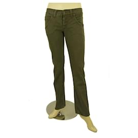Dondup Olivgrüne Denim Jeans Slim Hose Hose Gr 26 P005 015 TON CARMEN
