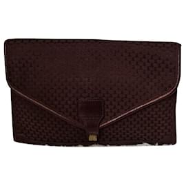 Lanvin Clutch Tasche Canvas Bordeaux