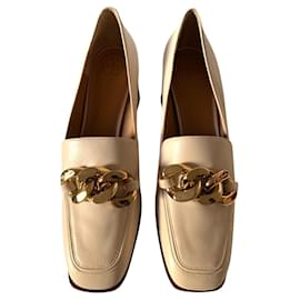 High mocassins cream leather - Tory Burch