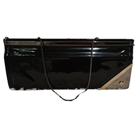 Lanvin Clutch Bag Black Patent Leather
