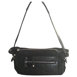 Borsa Salvatore Ferragamo in pelle e tela nera